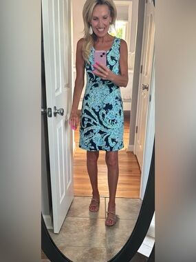 Lilly Pulitzer Navy with Aqua & Mint Paisley Tank Dress